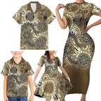 Personalised NAIDOC Week 50 Years Deadly Always Family Matching Short Sleeve Bodycon Dress and Hawaiian Shirt Brown Aboriginal Artwork Dot Painting