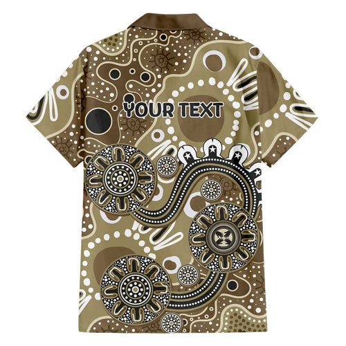 Personalised NAIDOC Week 50 Years Deadly Always Family Matching Short Sleeve Bodycon Dress and Hawaiian Shirt Brown Aboriginal Artwork Dot Painting