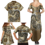 Personalised NAIDOC Week 50 Years Deadly Always Family Matching Summer Maxi Dress and Hawaiian Shirt Brown Aboriginal Artwork Dot Painting