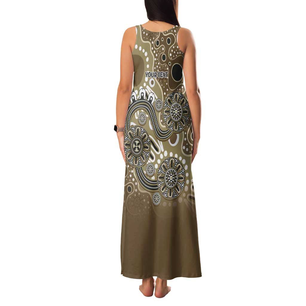 Personalised NAIDOC Week 50 Years Deadly Always Family Matching Tank Maxi Dress and Hawaiian Shirt Brown Aboriginal Artwork Dot Painting