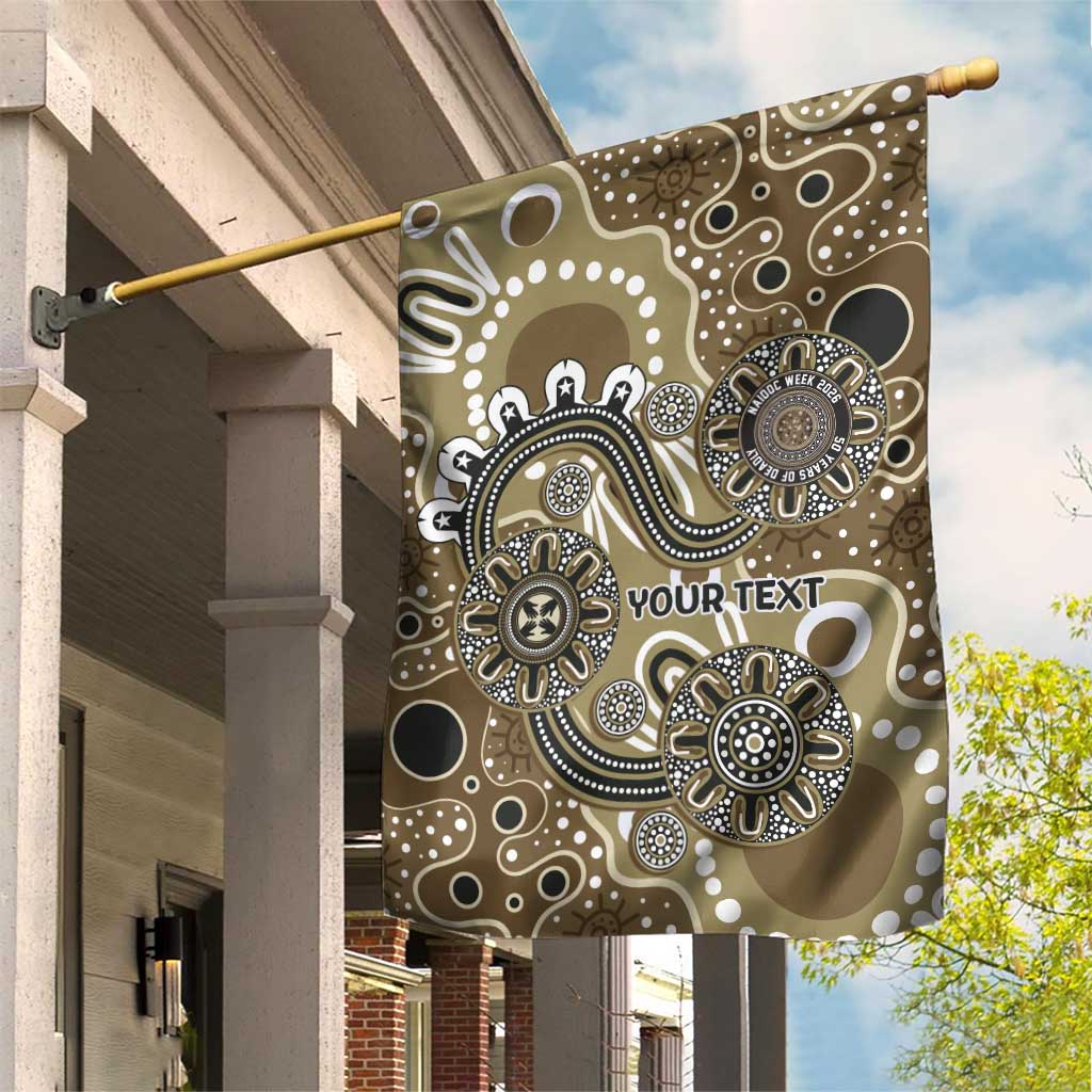 Personalised NAIDOC Week 50 Years Deadly Always Garden Flag Brown Aboriginal Artwork Dot Painting