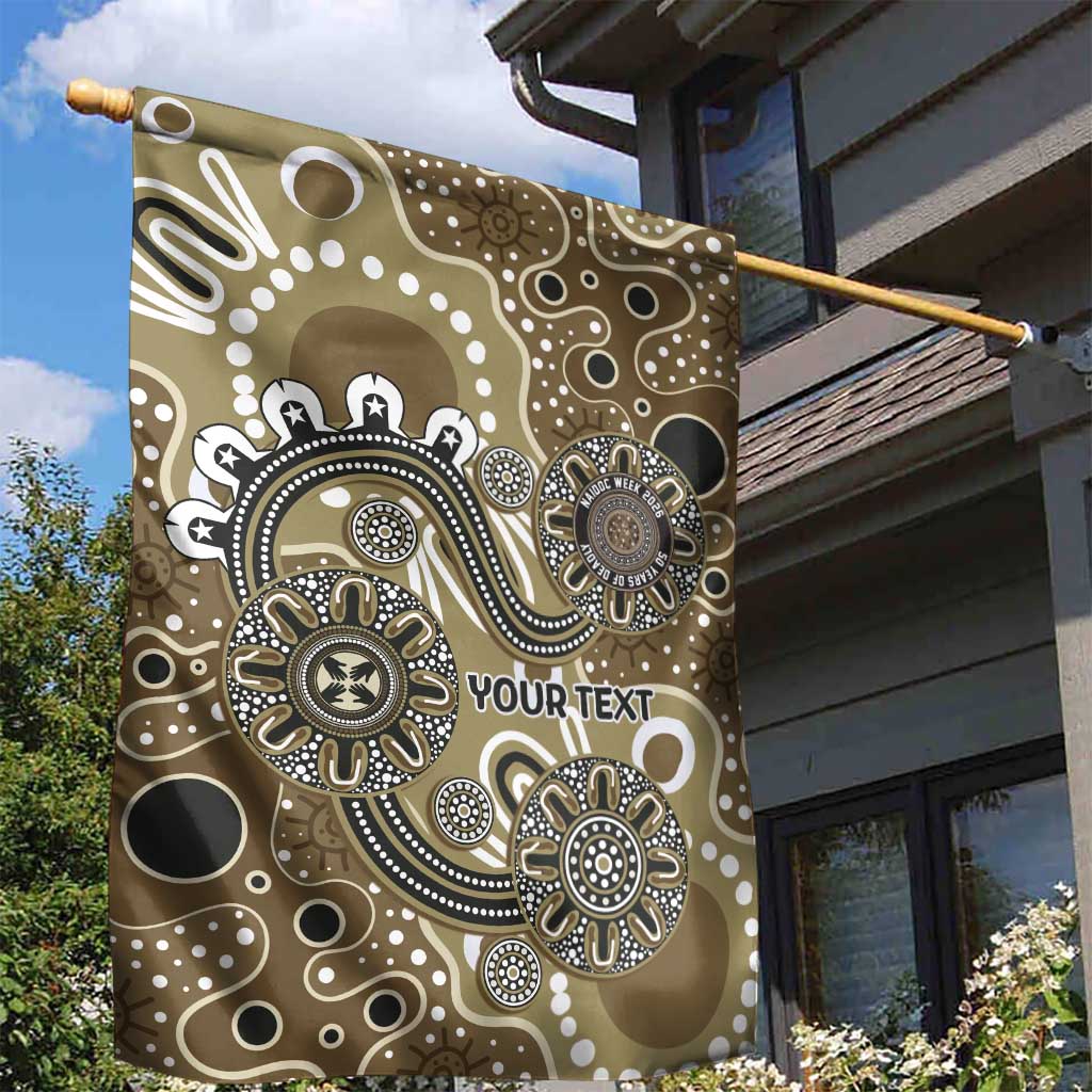 Personalised NAIDOC Week 50 Years Deadly Always Garden Flag Brown Aboriginal Artwork Dot Painting