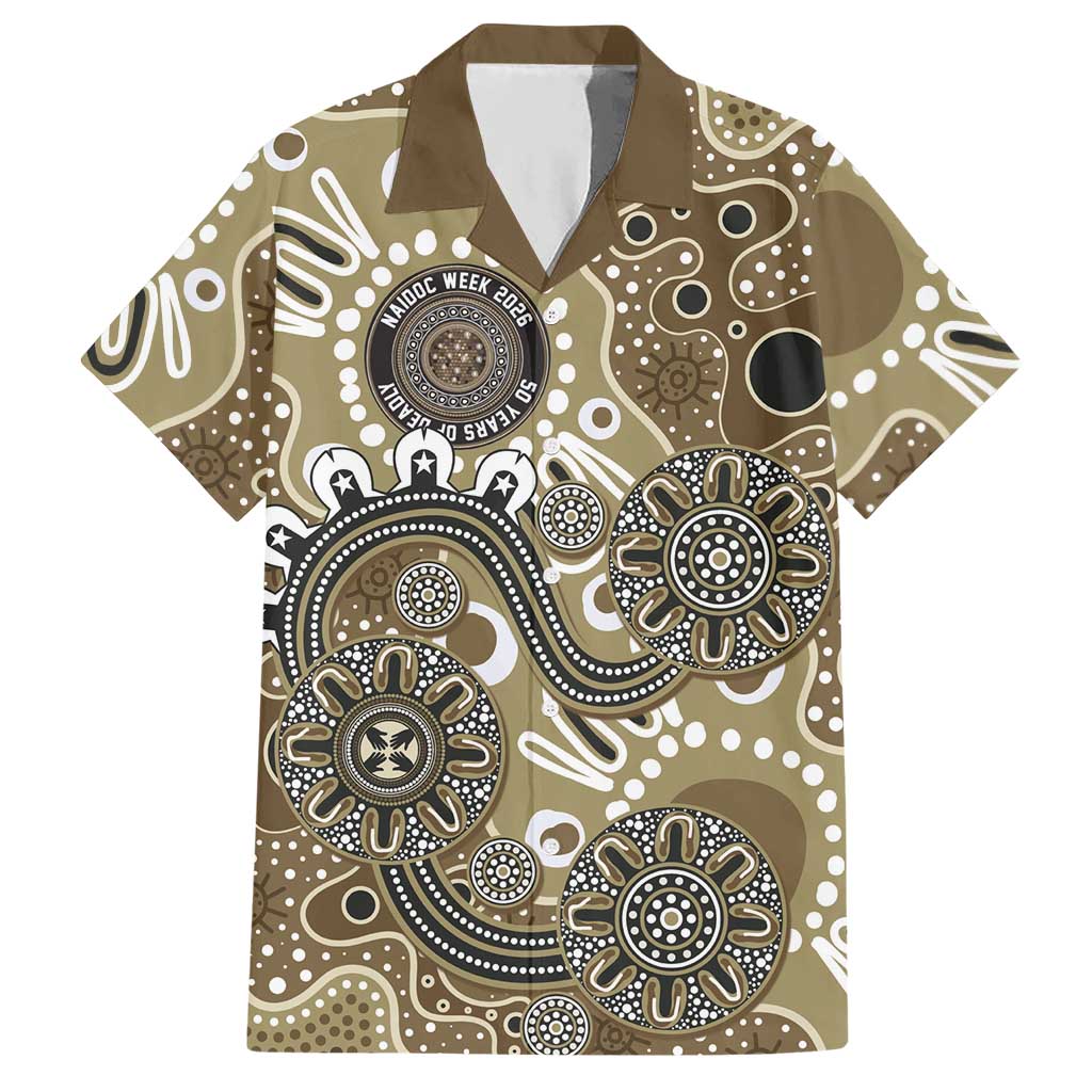 Personalised NAIDOC Week 50 Years Deadly Always Hawaiian Shirt Brown Aboriginal Artwork Dot Painting