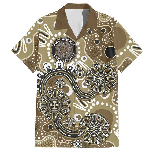 Personalised NAIDOC Week 50 Years Deadly Always Hawaiian Shirt Brown Aboriginal Artwork Dot Painting
