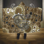 Personalised NAIDOC Week 50 Years Deadly Always Hooded Blanket Brown Aboriginal Artwork Dot Painting
