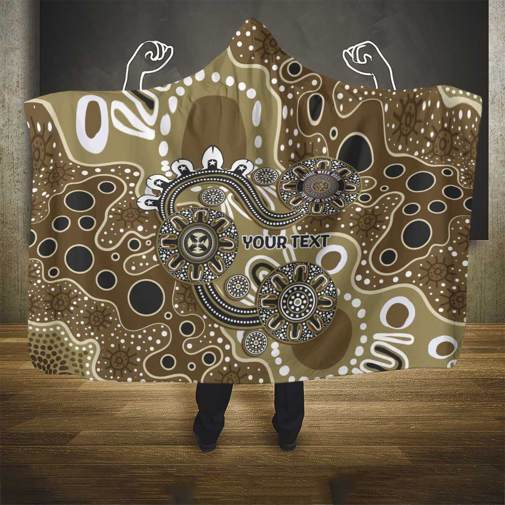 Personalised NAIDOC Week 50 Years Deadly Always Hooded Blanket Brown Aboriginal Artwork Dot Painting