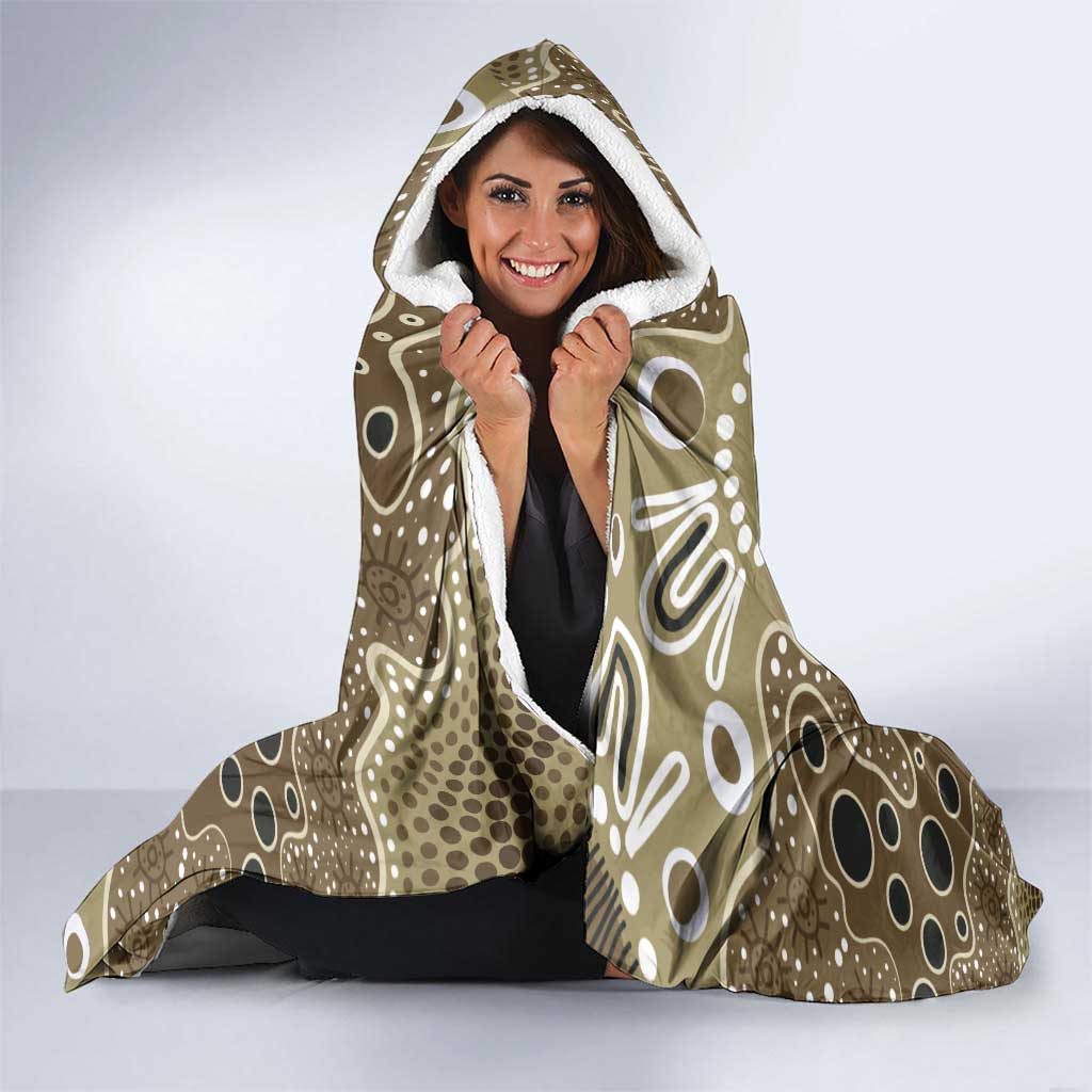 Personalised NAIDOC Week 50 Years Deadly Always Hooded Blanket Brown Aboriginal Artwork Dot Painting