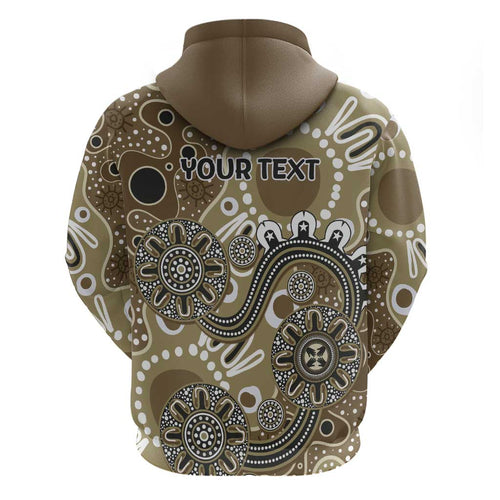 Personalised NAIDOC Week 50 Years Deadly Always Hoodie Brown Aboriginal Artwork Dot Painting