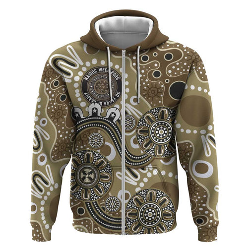 Personalised NAIDOC Week 50 Years Deadly Always Hoodie Brown Aboriginal Artwork Dot Painting