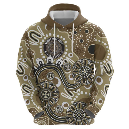 Personalised NAIDOC Week 50 Years Deadly Always Hoodie Brown Aboriginal Artwork Dot Painting