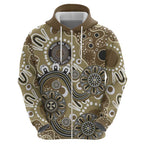 Personalised NAIDOC Week 50 Years Deadly Always Hoodie Brown Aboriginal Artwork Dot Painting