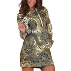 Personalised NAIDOC Week 50 Years Deadly Always Hoodie Dress Brown Aboriginal Artwork Dot Painting