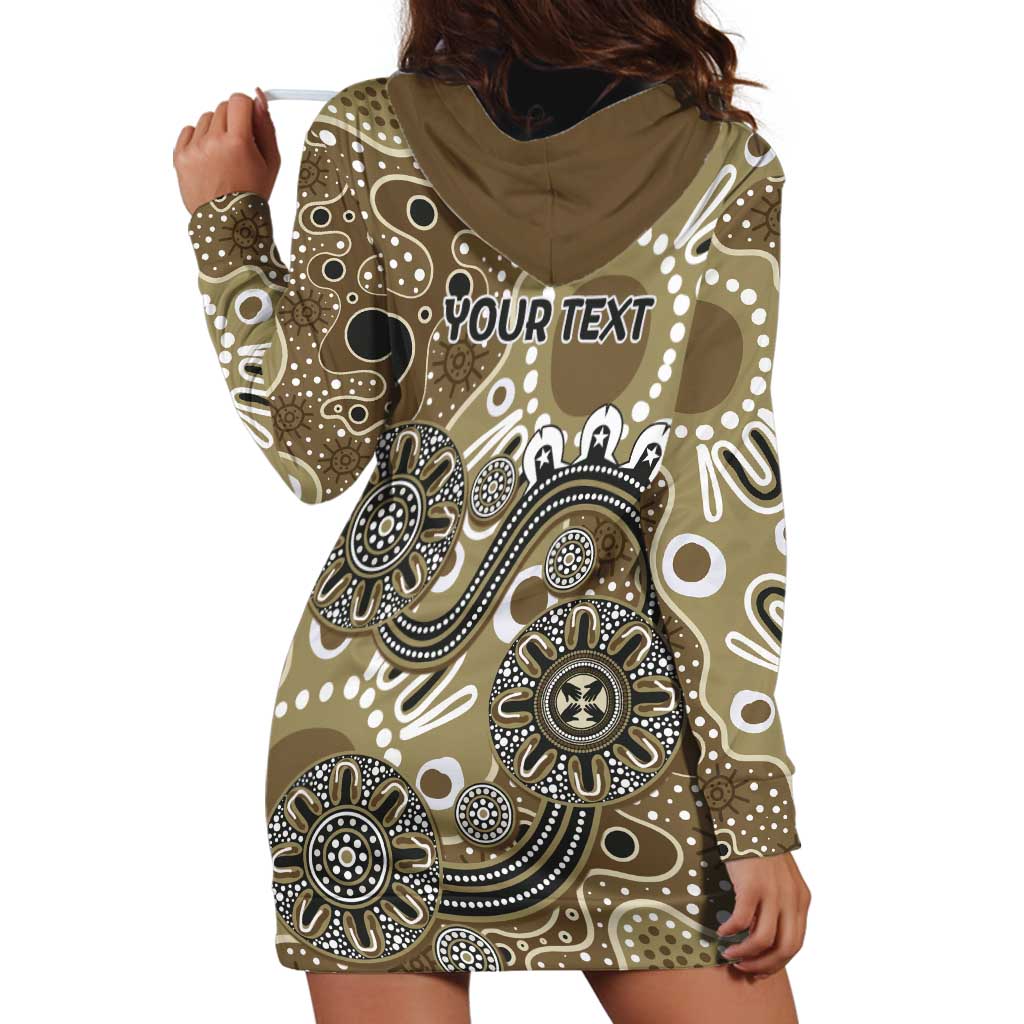 Personalised NAIDOC Week 50 Years Deadly Always Hoodie Dress Brown Aboriginal Artwork Dot Painting