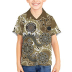 Personalised NAIDOC Week 50 Years Deadly Always Kid Hawaiian Shirt Brown Aboriginal Artwork Dot Painting