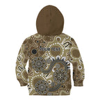 Personalised NAIDOC Week 50 Years Deadly Always Kid Hoodie Brown Aboriginal Artwork Dot Painting