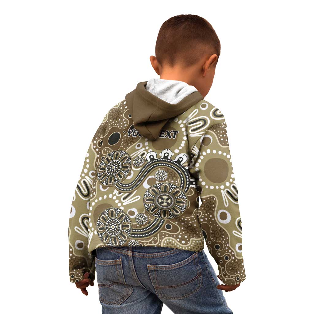 Personalised NAIDOC Week 50 Years Deadly Always Kid Hoodie Brown Aboriginal Artwork Dot Painting