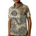 Personalised NAIDOC Week 50 Years Deadly Always Kid Polo Shirt Brown Aboriginal Artwork Dot Painting