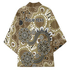 Personalised NAIDOC Week 50 Years Deadly Always Kimono Brown Aboriginal Artwork Dot Painting