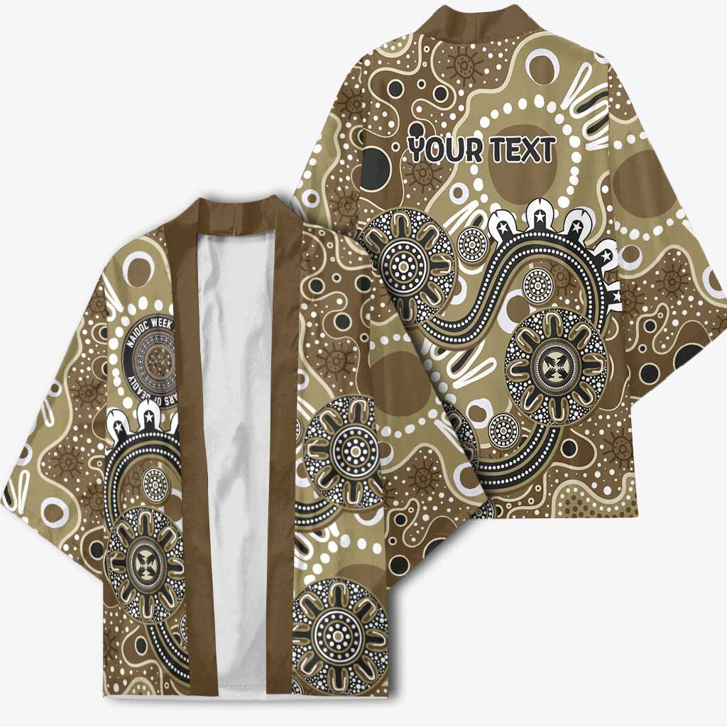 Personalised NAIDOC Week 50 Years Deadly Always Kimono Brown Aboriginal Artwork Dot Painting