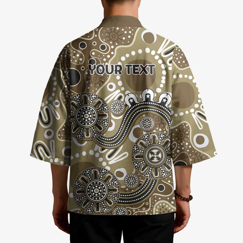 Personalised NAIDOC Week 50 Years Deadly Always Kimono Brown Aboriginal Artwork Dot Painting