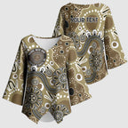 Personalised NAIDOC Week 50 Years Deadly Always Kimono Sleeve Blouse Brown Aboriginal Artwork Dot Painting