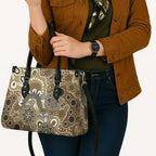 Personalised NAIDOC Week 50 Years Deadly Always Leather Bag Brown Aboriginal Artwork Dot Painting