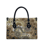Personalised NAIDOC Week 50 Years Deadly Always Leather Bag Brown Aboriginal Artwork Dot Painting