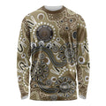 Personalised NAIDOC Week 50 Years Deadly Always Long Sleeve Shirt Brown Aboriginal Artwork Dot Painting