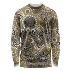 Personalised NAIDOC Week 50 Years Deadly Always Long Sleeve Shirt Brown Aboriginal Artwork Dot Painting