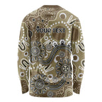 Personalised NAIDOC Week 50 Years Deadly Always Long Sleeve Shirt Brown Aboriginal Artwork Dot Painting