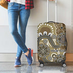 Personalised NAIDOC Week 50 Years Deadly Always Luggage Cover Brown Aboriginal Artwork Dot Painting