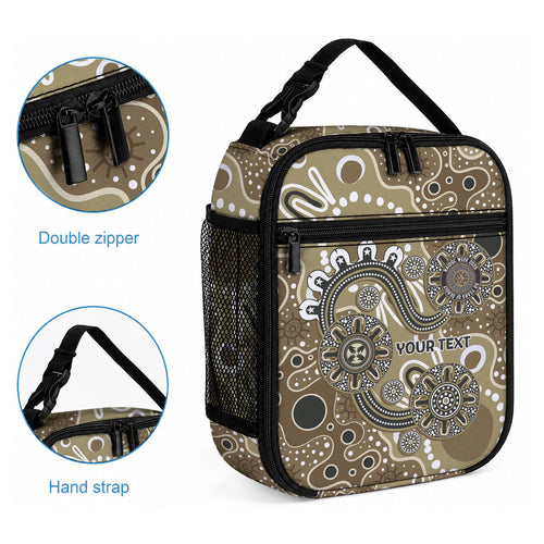 Personalised NAIDOC Week 50 Years Deadly Always Lunch Bag Brown Aboriginal Artwork Dot Painting