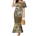 Personalised NAIDOC Week 50 Years Deadly Always Mermaid Dress Brown Aboriginal Artwork Dot Painting