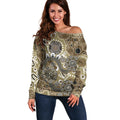 Personalised NAIDOC Week 50 Years Deadly Always Off Shoulder Sweater Brown Aboriginal Artwork Dot Painting