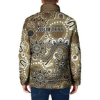 Personalised NAIDOC Week 50 Years Deadly Always Padded Jacket Brown Aboriginal Artwork Dot Painting