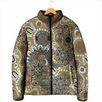 Personalised NAIDOC Week 50 Years Deadly Always Padded Jacket Brown Aboriginal Artwork Dot Painting