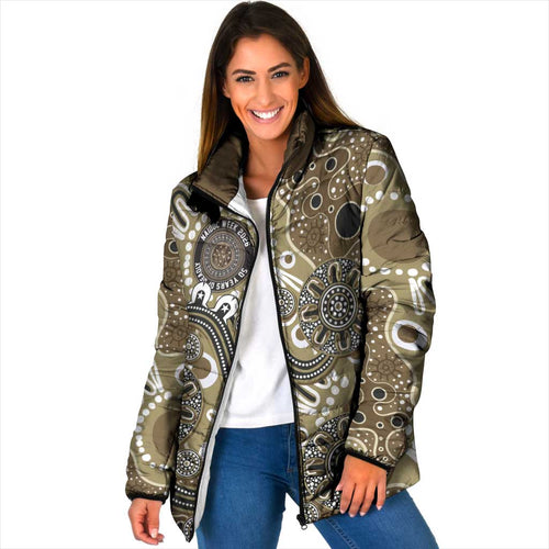 Personalised NAIDOC Week 50 Years Deadly Always Padded Jacket Brown Aboriginal Artwork Dot Painting