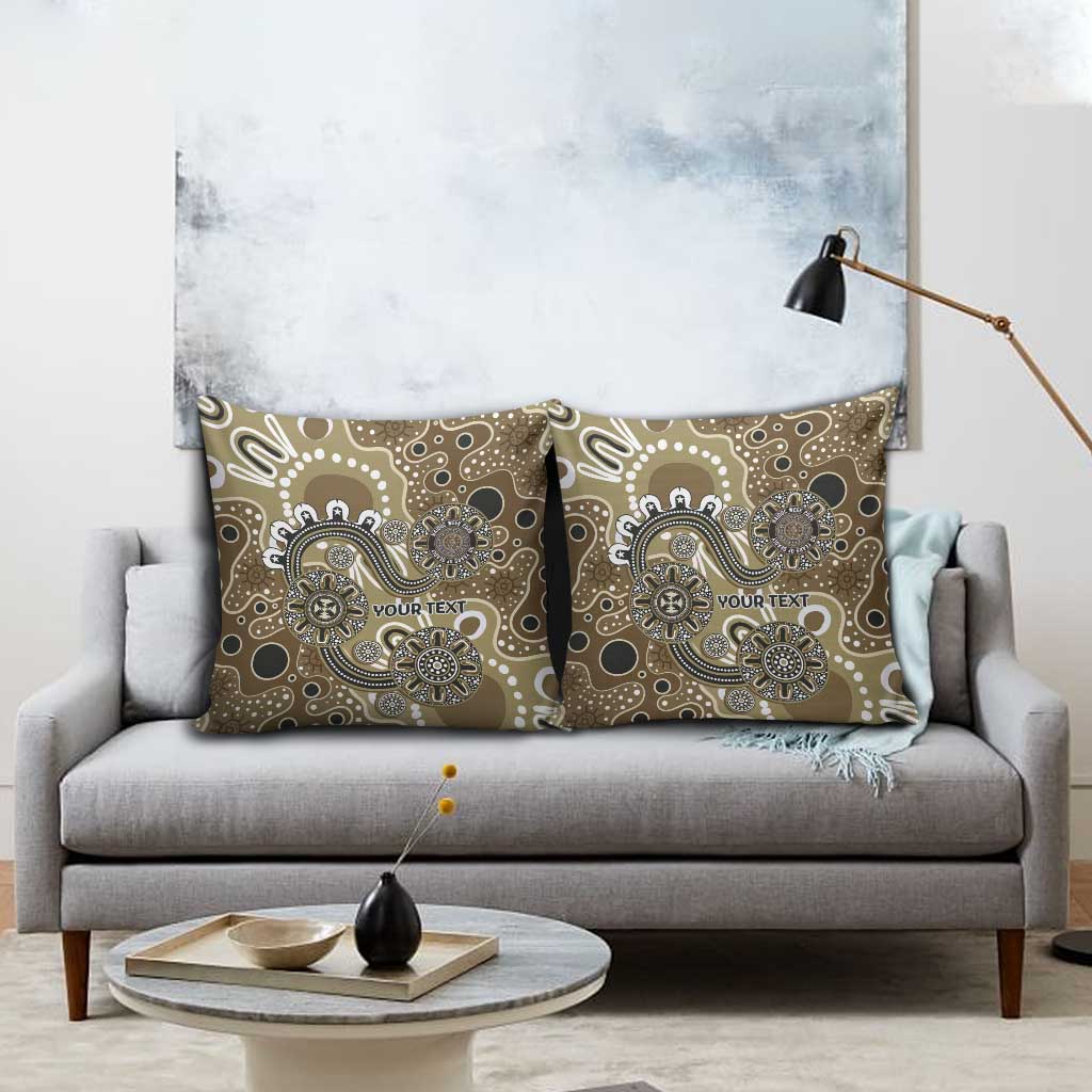 Personalised NAIDOC Week 50 Years Deadly Always Pillow Cover Brown Aboriginal Artwork Dot Painting