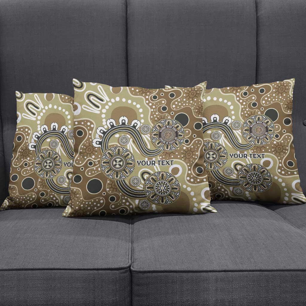 Personalised NAIDOC Week 50 Years Deadly Always Pillow Cover Brown Aboriginal Artwork Dot Painting