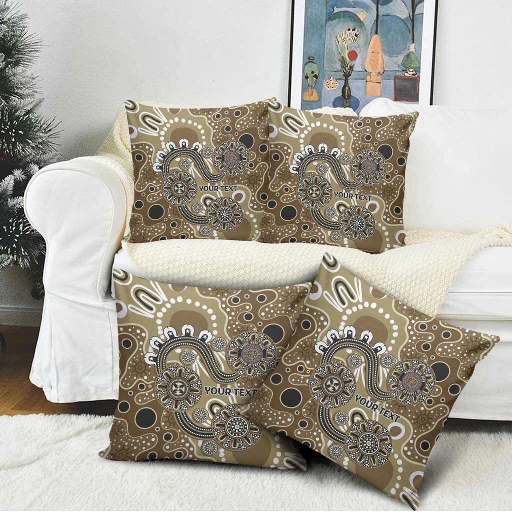Personalised NAIDOC Week 50 Years Deadly Always Pillow Cover Brown Aboriginal Artwork Dot Painting