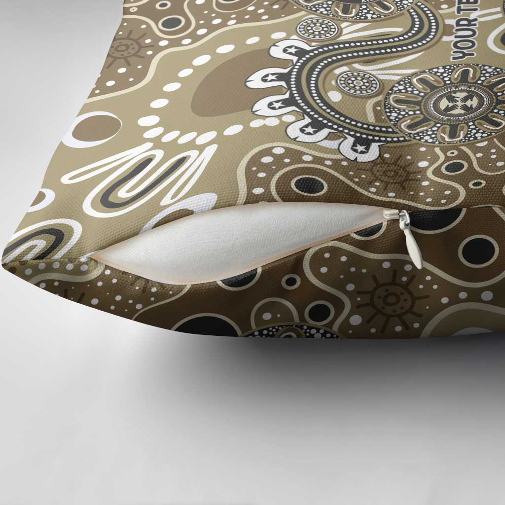 Personalised NAIDOC Week 50 Years Deadly Always Pillow Cover Brown Aboriginal Artwork Dot Painting