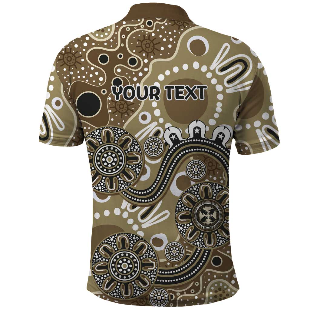 Personalised NAIDOC Week 50 Years Deadly Always Polo Shirt Brown Aboriginal Artwork Dot Painting