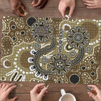 Personalised NAIDOC Week 50 Years Deadly Always Puzzle Brown Aboriginal Artwork Dot Painting