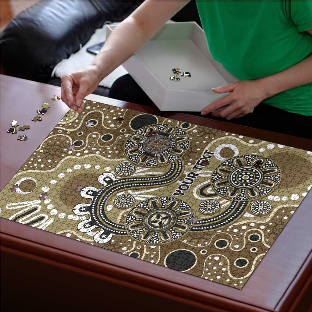 Personalised NAIDOC Week 50 Years Deadly Always Puzzle Brown Aboriginal Artwork Dot Painting