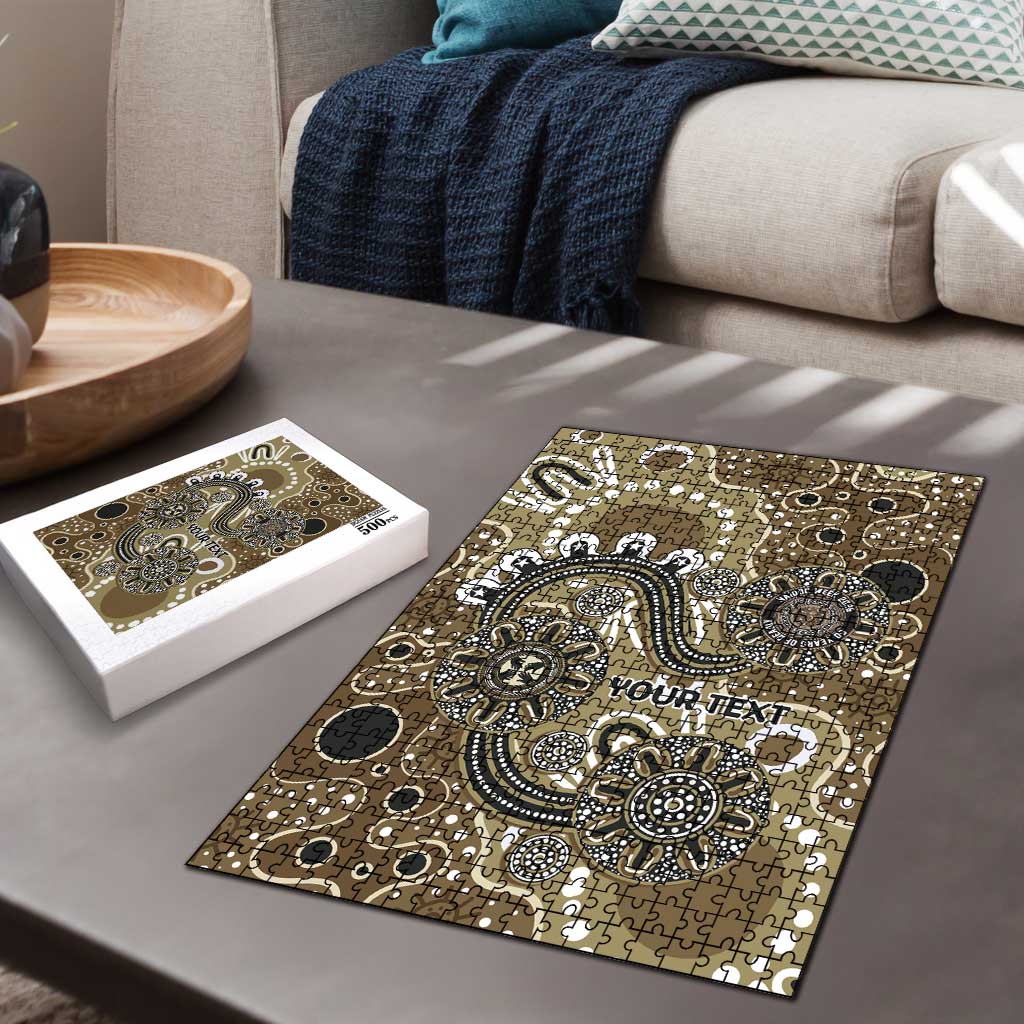 Personalised NAIDOC Week 50 Years Deadly Always Puzzle Brown Aboriginal Artwork Dot Painting