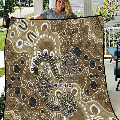 Personalised NAIDOC Week 50 Years Deadly Always Quilt Brown Aboriginal Artwork Dot Painting
