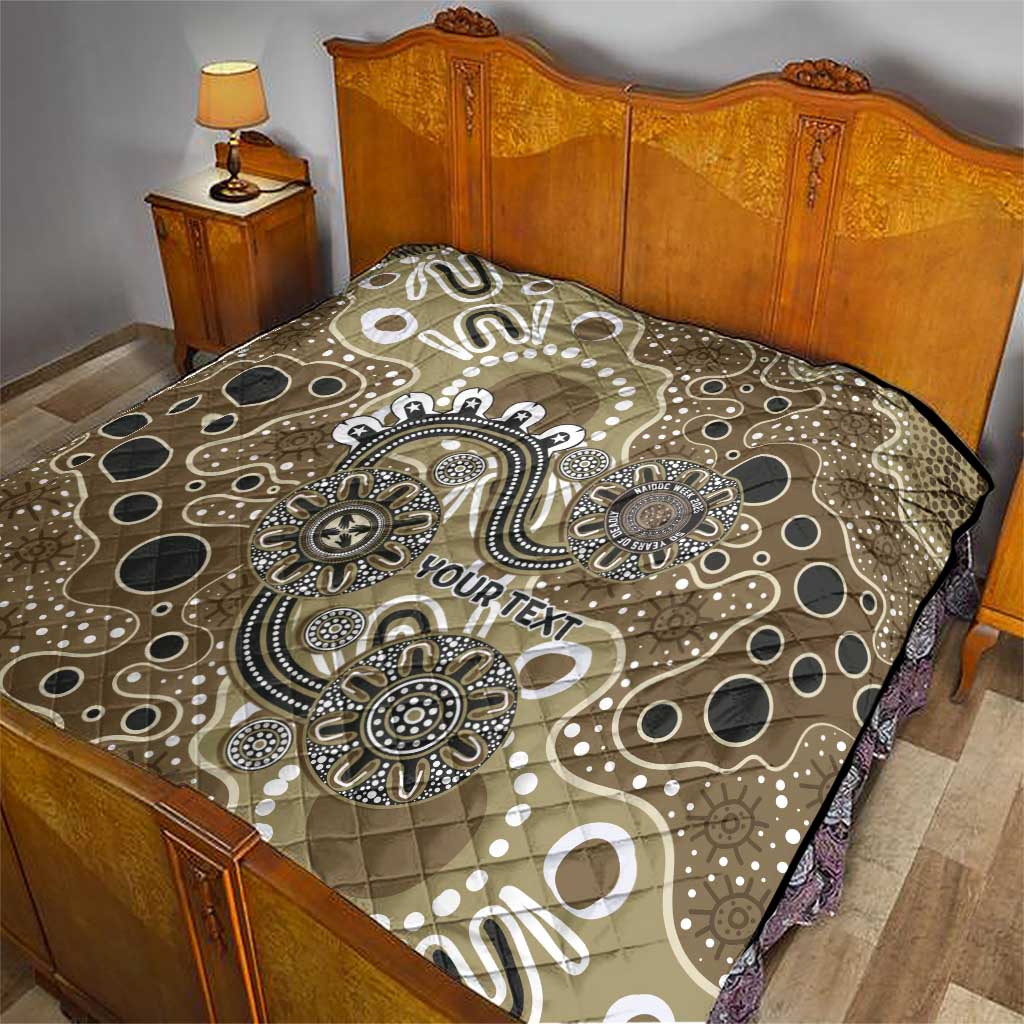 Personalised NAIDOC Week 50 Years Deadly Always Quilt Brown Aboriginal Artwork Dot Painting