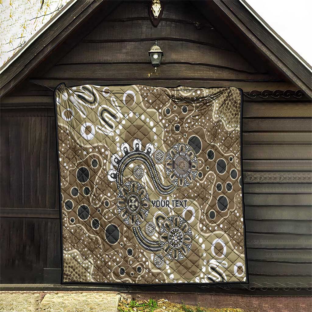 Personalised NAIDOC Week 50 Years Deadly Always Quilt Brown Aboriginal Artwork Dot Painting