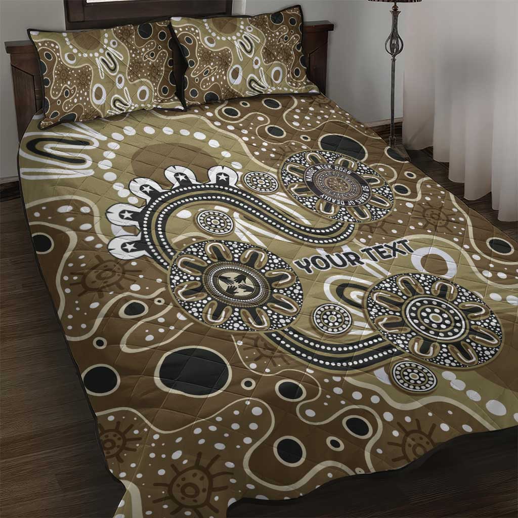 Personalised NAIDOC Week 50 Years Deadly Always Quilt Bed Set Brown Aboriginal Artwork Dot Painting