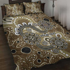 Personalised NAIDOC Week 50 Years Deadly Always Quilt Bed Set Brown Aboriginal Artwork Dot Painting